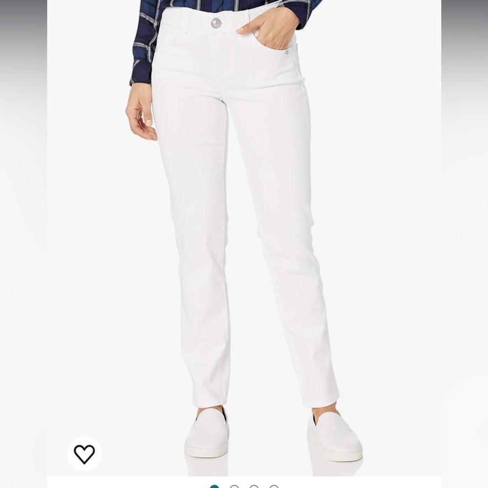 Democracy White Straight-Leg Jeans